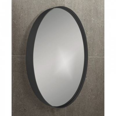 City round bathroom mirror - black